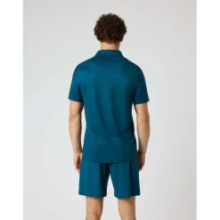 Ace mesh panel polo shirt