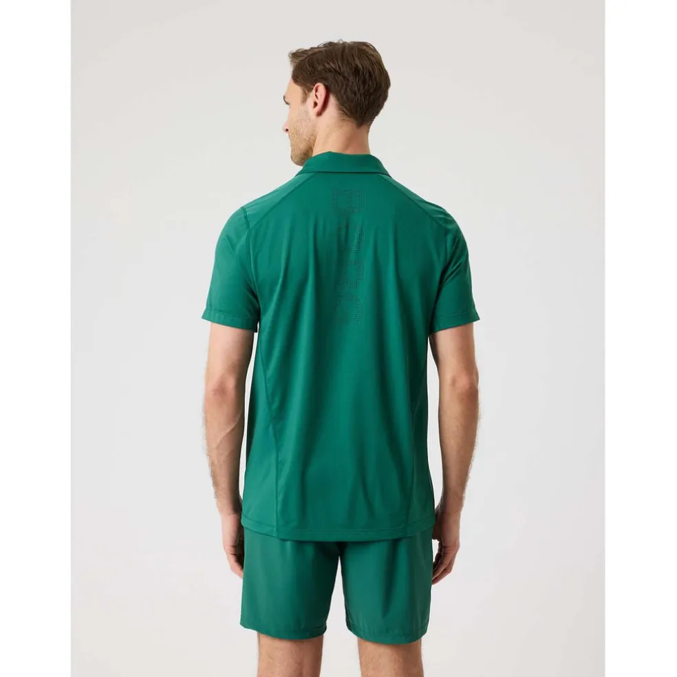 ace mesh panel polo shirt