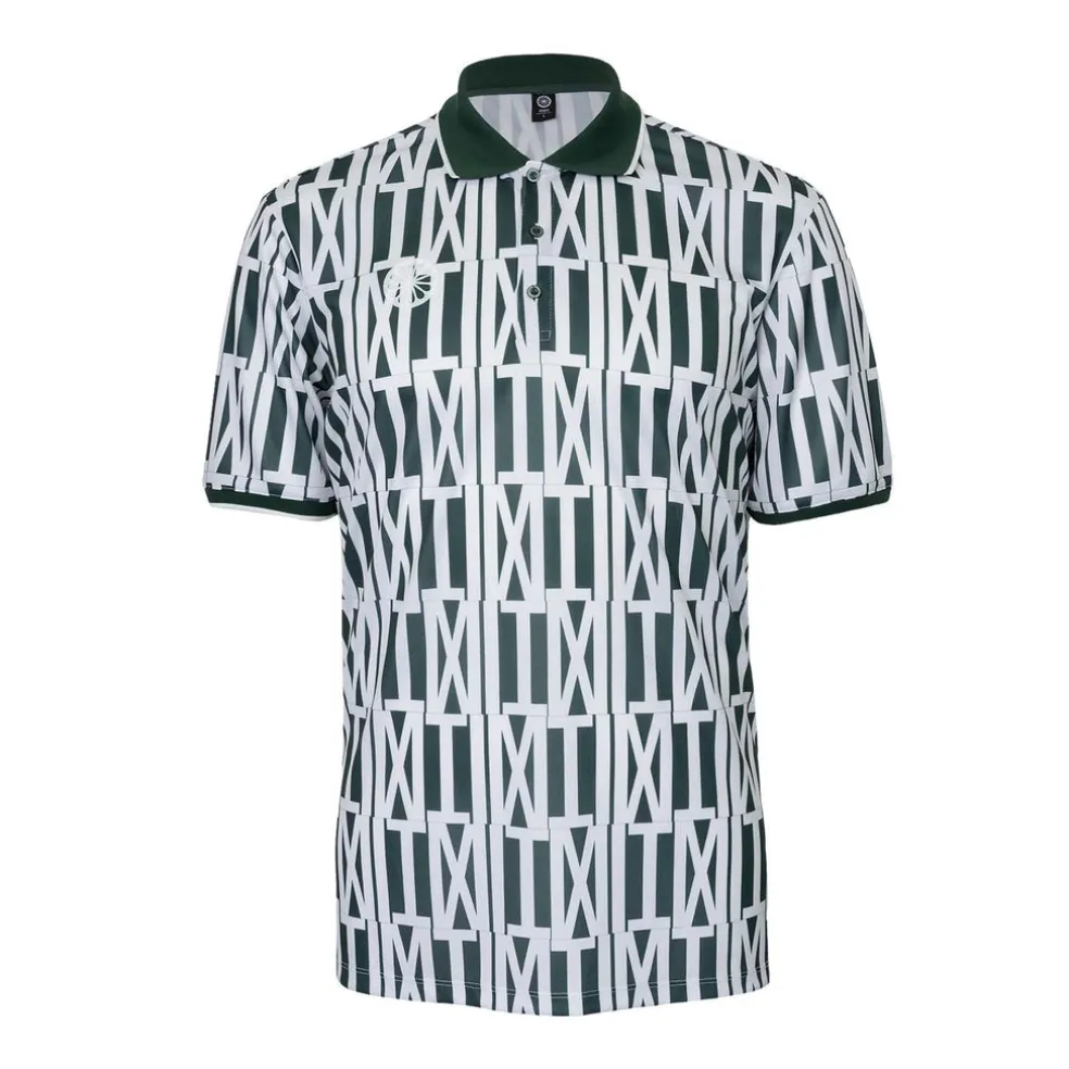 men pique printed polo
