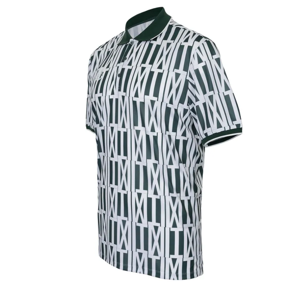 men pique printed polo