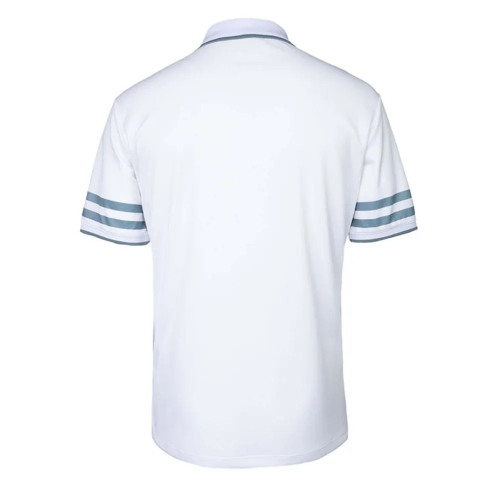 men printed stripe polo