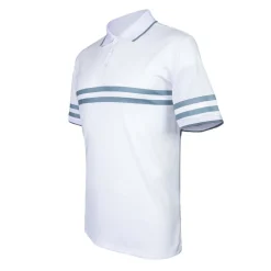 men printed stripe polo