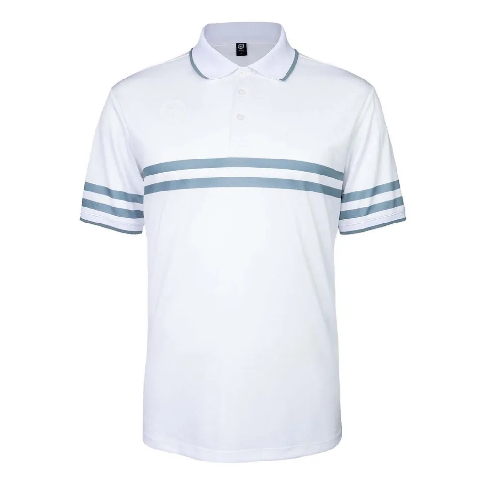 men printed stripe polo