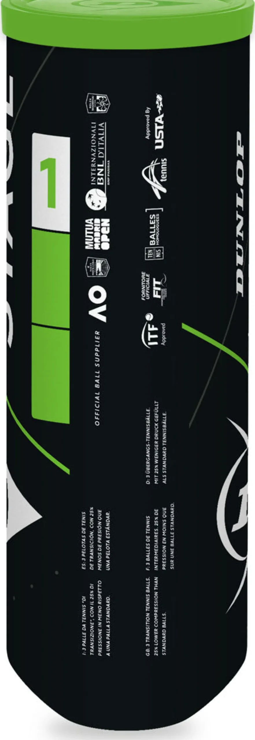 Stage 1 Green 3 tube tennisballen